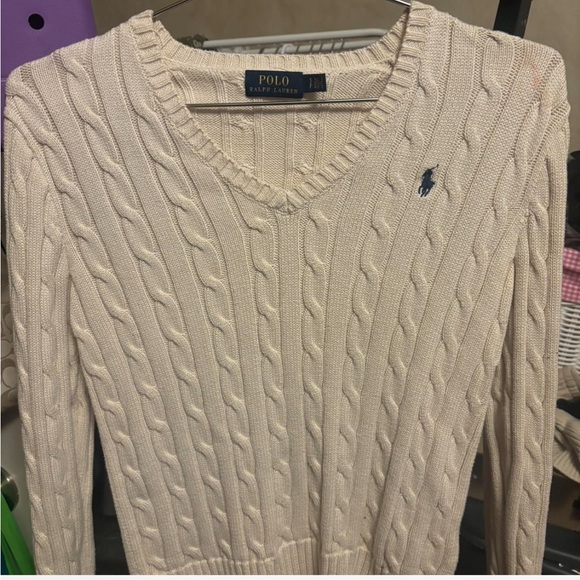 Ralph Lauren Cream V-neck Sweater - Picture 4 of 4